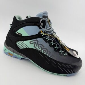 Asolo Eldo Mid GV ML Women Hiking Boots Sz 9.5 Gore-Tex Vibram Brook Green Blue